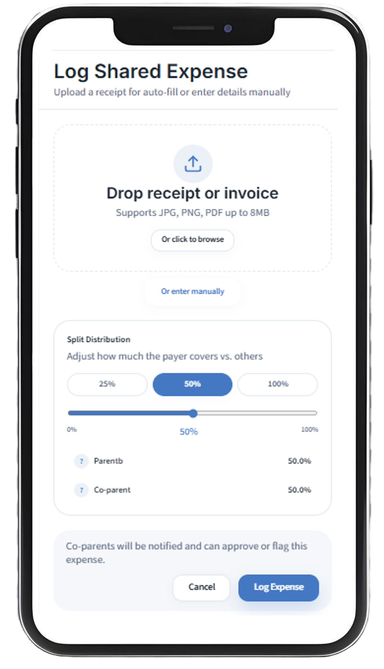 Screenshot of transparent expenses tracking