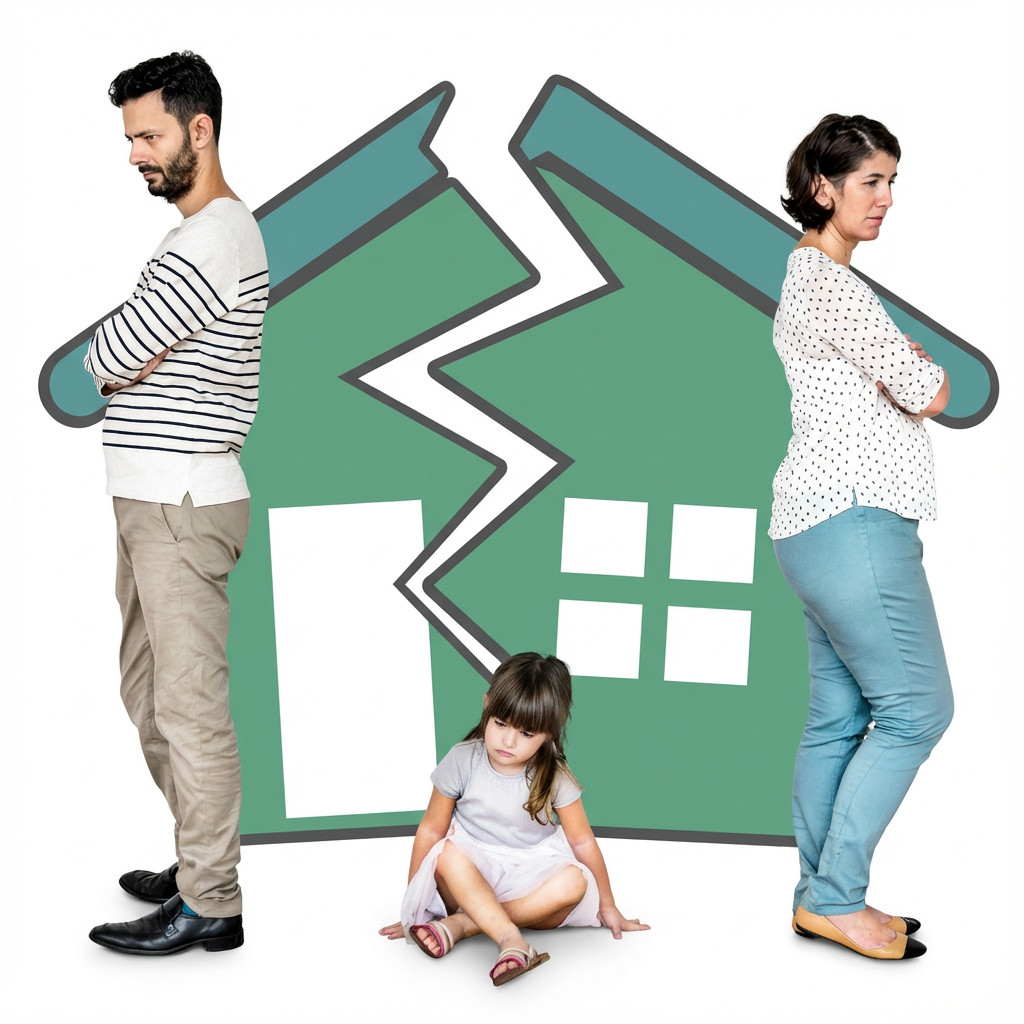 Calm illustration of a home representing peaceful co-parenting